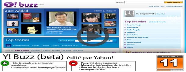 Yahoo! Buzz beta, le test vidéo... est ce que vous quitterez Digg pour lui?