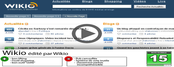 Test Vidéo : Wikio nouvelle version, l'outil de votre veille...