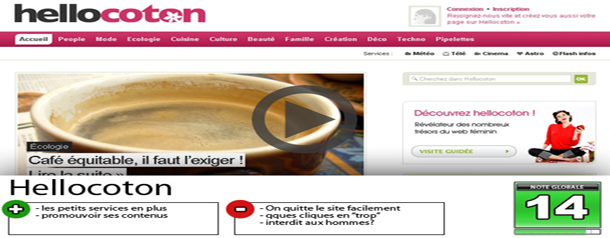Test Vidéo : Hellocoton, le portail féminin nouvelle recette 