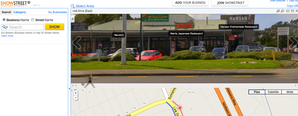 ShowStreet une utilisation locale et business de Google Map